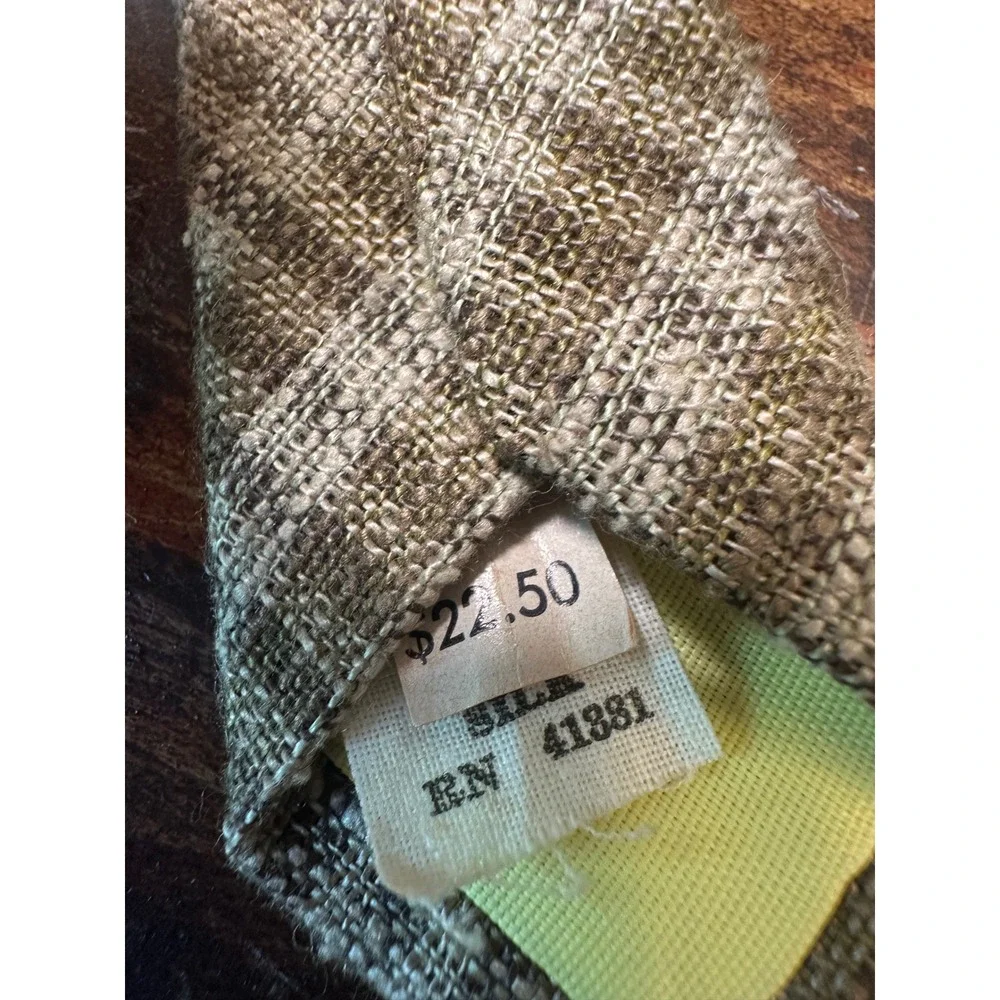 Polo Ralph Lauren Brown Plaid Linen Silk Striped Tie RN 41381 Mens Classic Width